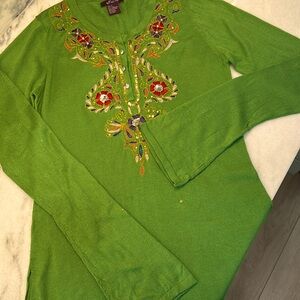 Cashmere sweater w bling